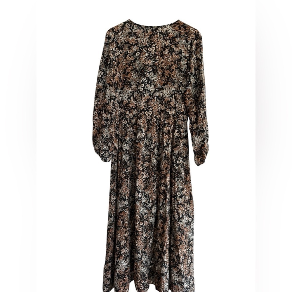 Mia Joy Boho Floral Midi Dress Long Sleeve Size Small